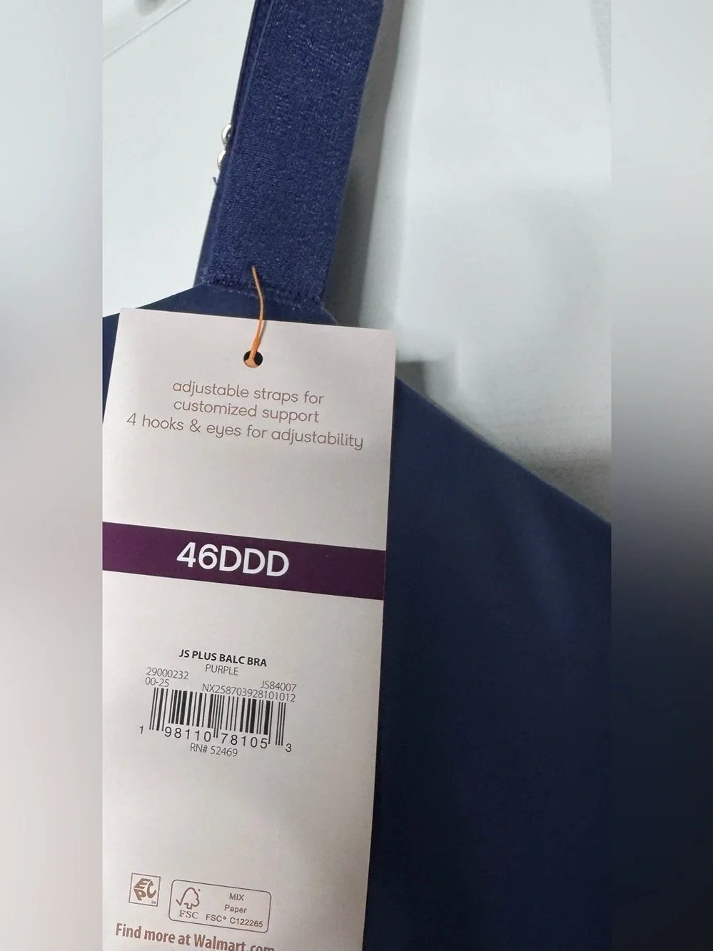 Joyspun full coverage smoothing wings Navy T-Shirt Bra size 46DDD 4 hooks comfy - Picture 3 of 5